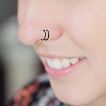 Nasenpiercing Fake Chirurgenstahl Silber Rosegold C-förmiger 20G 8mm