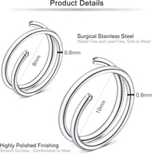 20G Nasenpiercing Fake Nasenring Hoop Ring 8mm 10mm