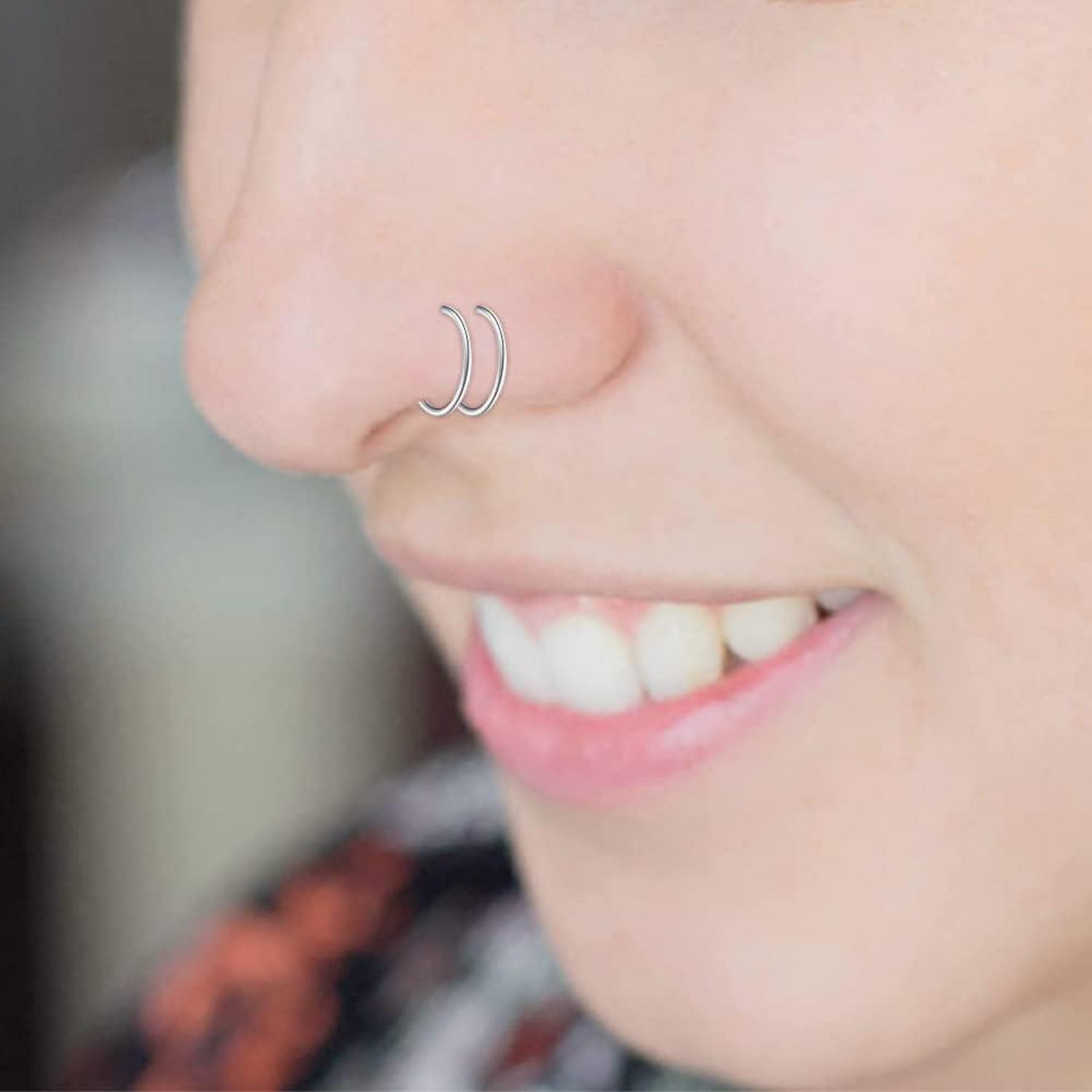 20G Fake Nasenpiercing Chirurgenstahl Nasenring Hoop 8mm