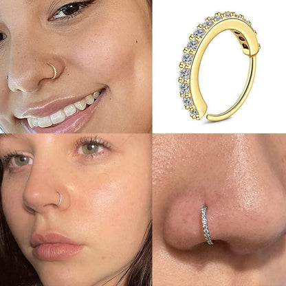 Mayhoop Nasenring Nasenpiercing 20G Set Chirurgenstahl L Förmig Spirale Strass 30Stk