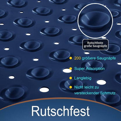 Badewannenmatte extra lang, Anti-Rutsch, Navy Blau