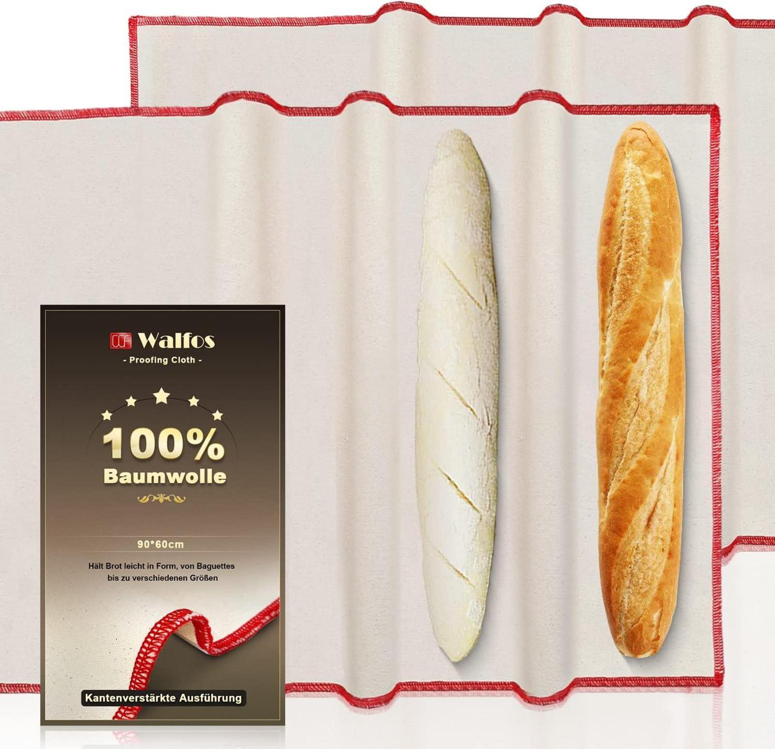Bäckergültiges Teigtuch aus 100% natürlicher Baumwolle 90x60cm 2er