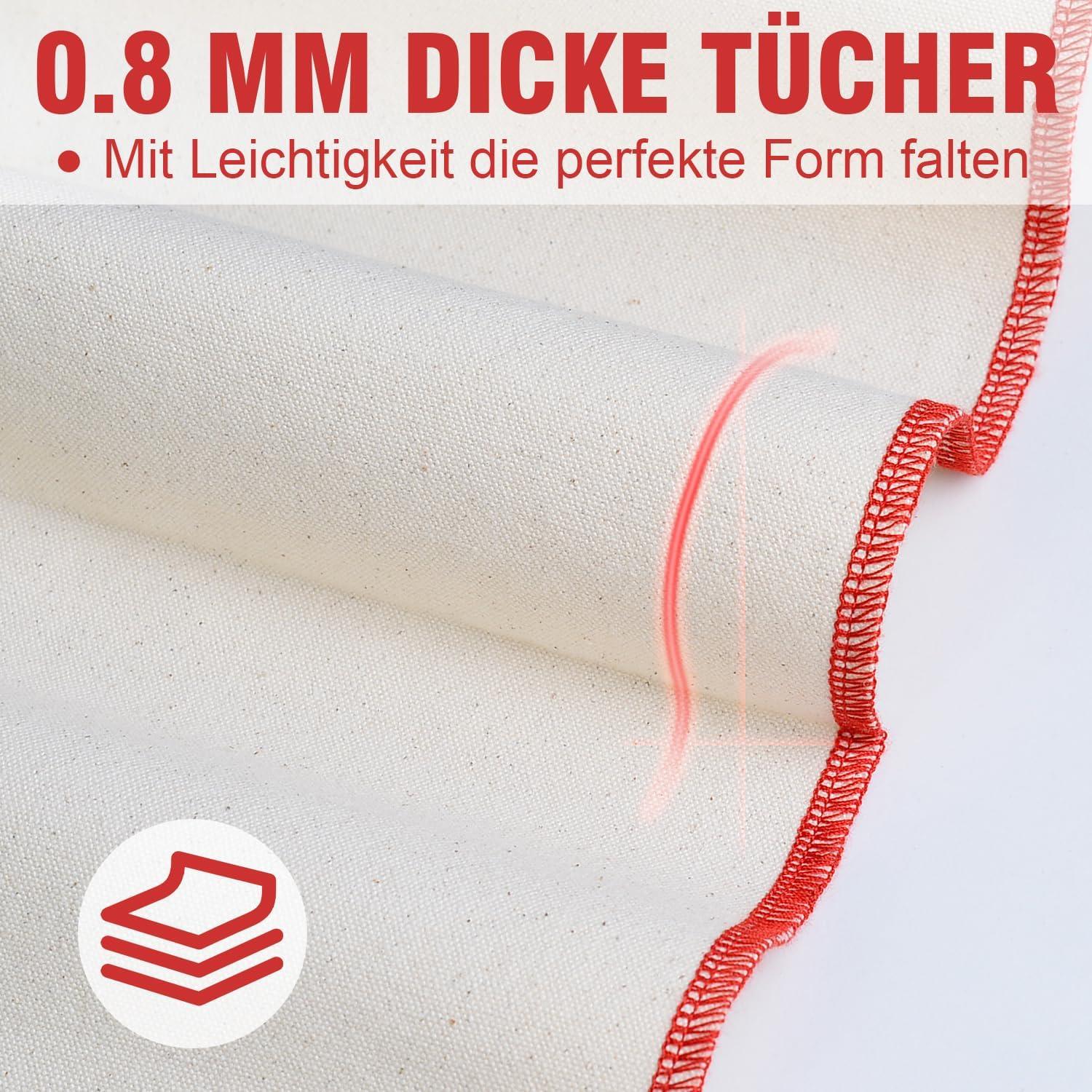 Großes Bäckergültiges Baumwolltuch zum Backen (90x60cm, 2er