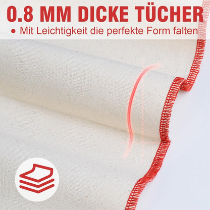 Großes Bäckergültiges Baumwolltuch zum Backen (90x60cm, 2er