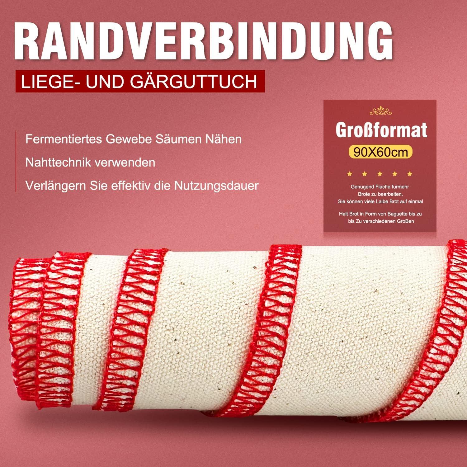 Baumwolle Brot Backtuch 90x60cm 2 Stück - Natürliche, Profi Bäckergültiges Tuch