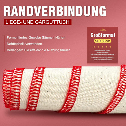 Baumwolle Brot Backtuch 90x60cm 2 Stück - Natürliche, Profi Bäckergültiges Tuch