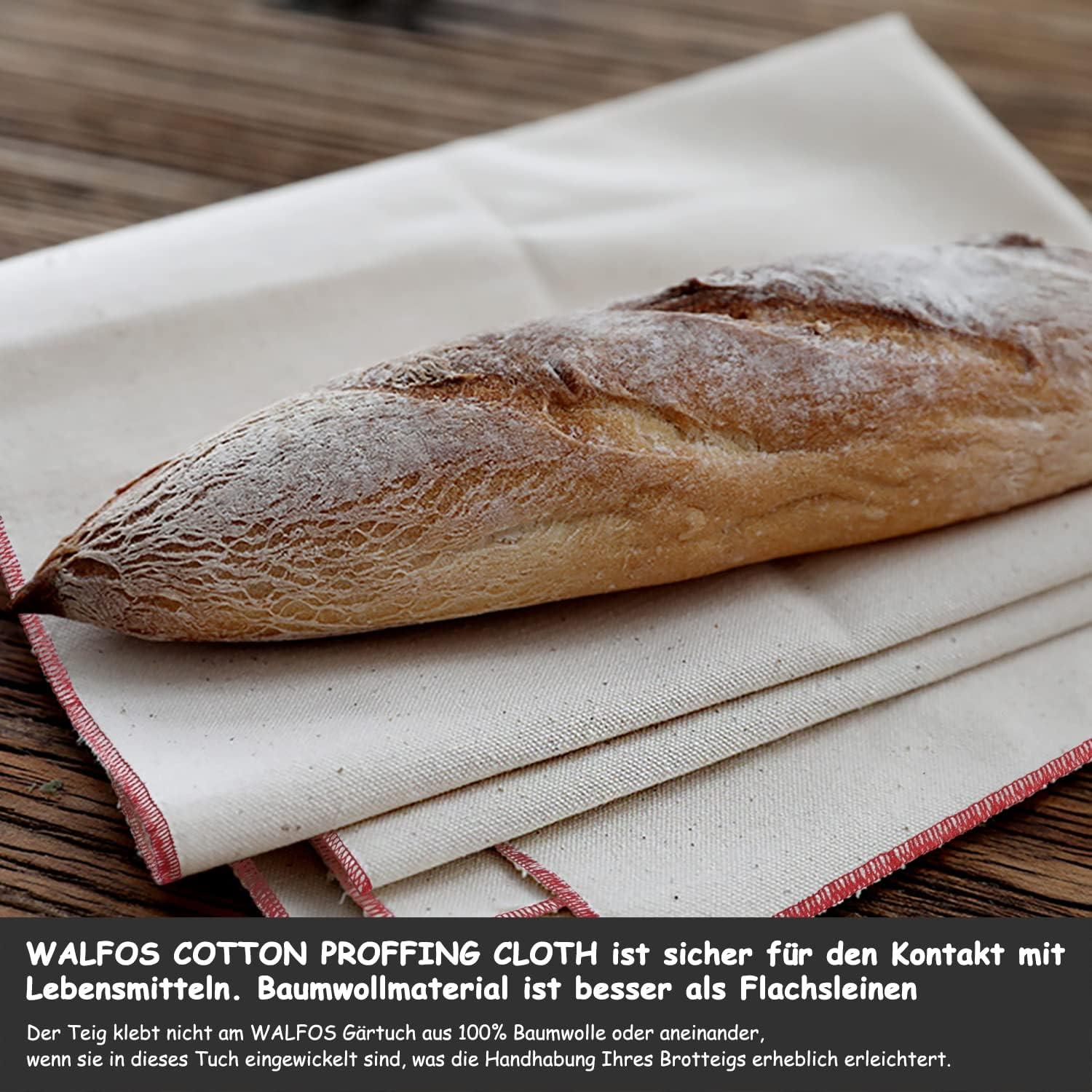 Großes Bäckertuch 90x60cm (2 Stück) - Professionelles Baumwolltuch zum Brot backen & Teig formen
