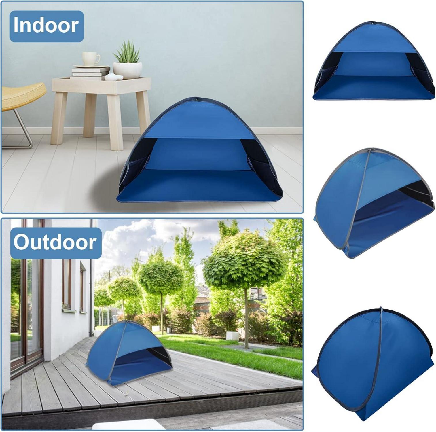 Pop-Up-Strand-Sonnenzelt, faltbar, UV-Schutz, winddicht, Haustierzelt
