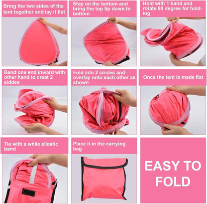 Pop-Up Strand-Sonnenzelt Anti-UV, Winddicht,  80x50x55cm, Rosenrot
