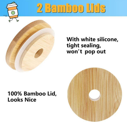 Bubble Tea Becher 24oz Glas mit Deckel Strohhalm 2er Set