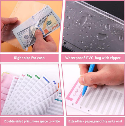 KONVINIT A6 Budget Planner Binder mit Geldumschläge Umschlagmethode