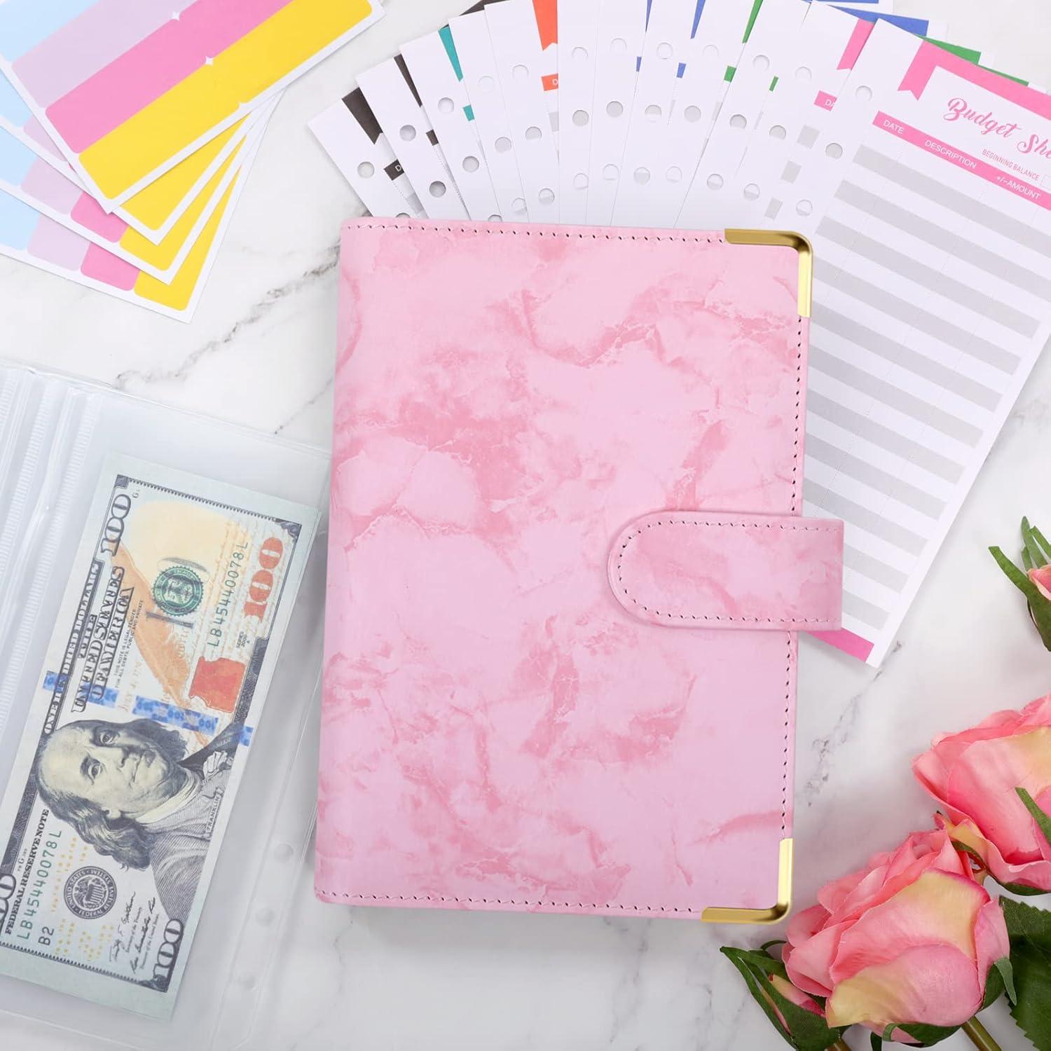 Budget Planner A6 Binder Marmor Geldumschläge 12 Budgetblätter