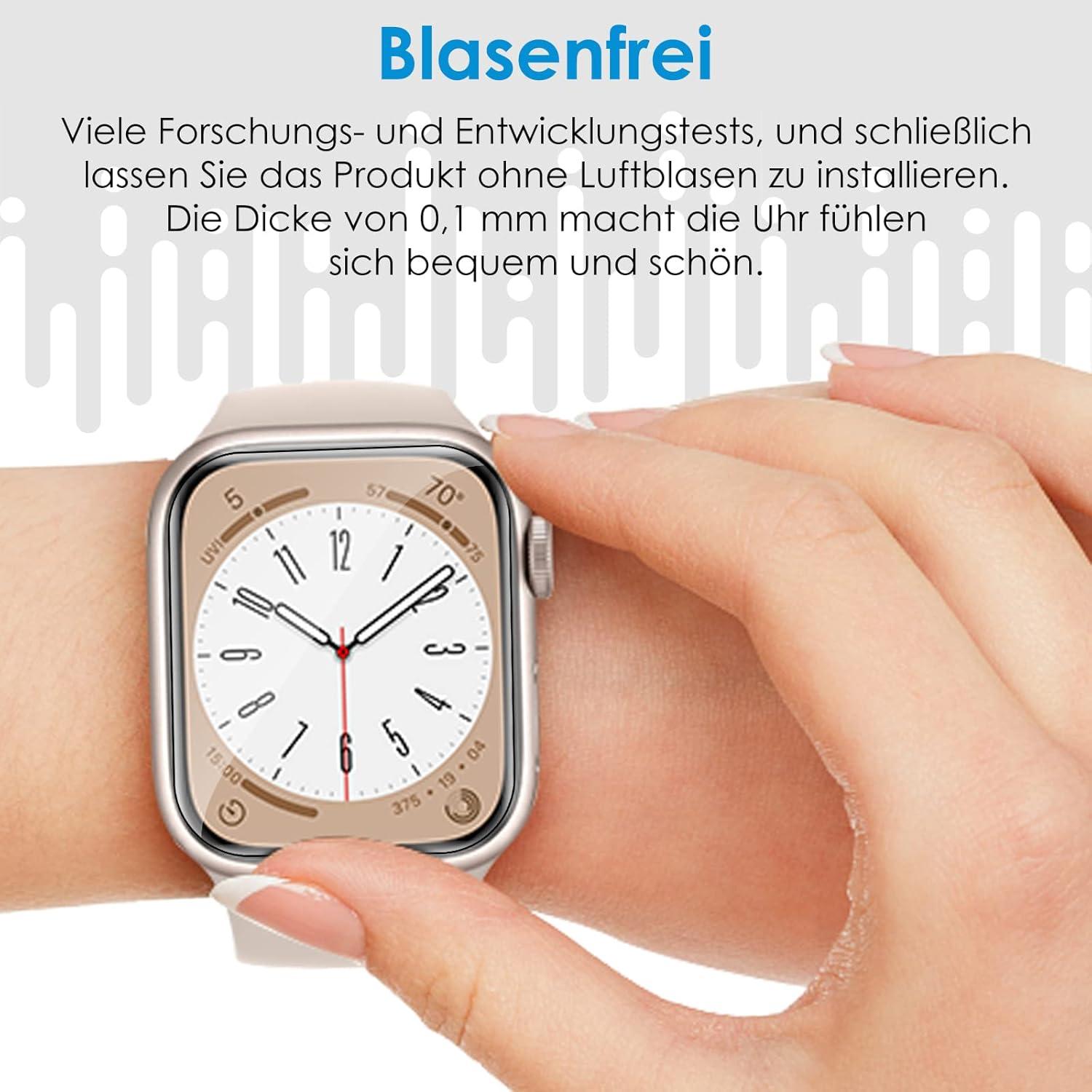 Schutzfolie für Apple Watch 40mm - 8 Stück, Flexible TPU, Blasenfrei, HD