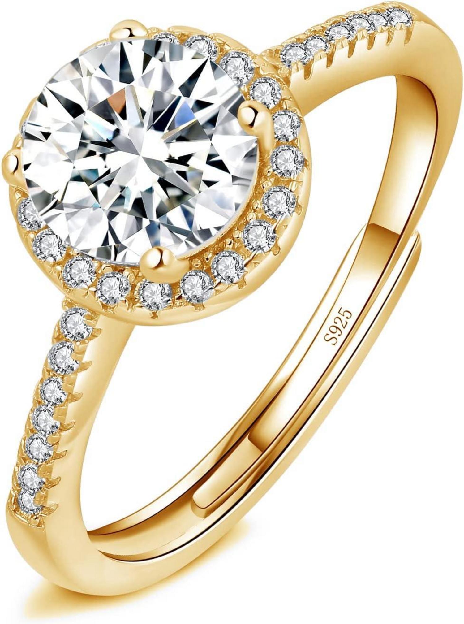 Josfeva Silber Verlobungsring Weiß Zirkonia 925 Silber Gold Silber