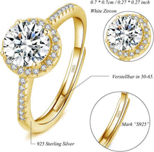Josfeva Damen Verlobungsringe 925 Silber Weiß Zirkonia Gold