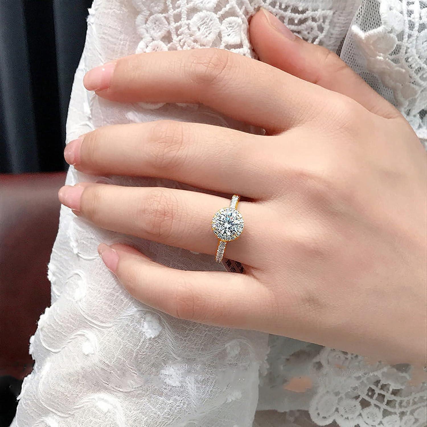 Josfeva Silber Damen Verlobungsringe mit Zirkonia 925 Sterling Silber - Ringe Gold RTALMJUHG2021