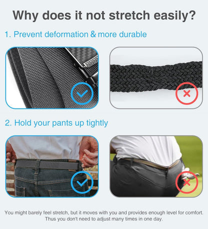 Elastischer Golf Stretchgürtel Herren Nylon Ratsche Automatikschließe