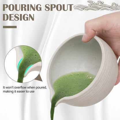 Artcome Japanisches Matcha-Teeset mit Matcha-Schüssel und Zubehör (9-teilig) White