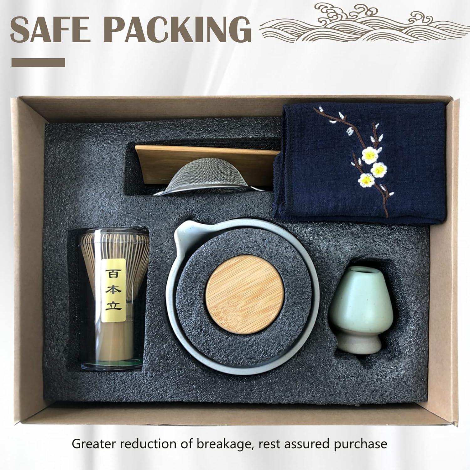 Japanisches Matcha-Teeset Schüssel Schneebesen Teeschaufel Behälter