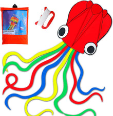 Octopus Kite with Kite Line for Kids Red