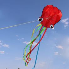 Octopus Kite Red Line for Girls Boys Fun Outdoor Flying Toy