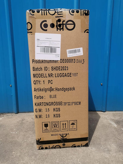 COOLIFE Premium Hartschalenkoffer Handgepäck mit TSA-Schloss & 4 Rollen Blau