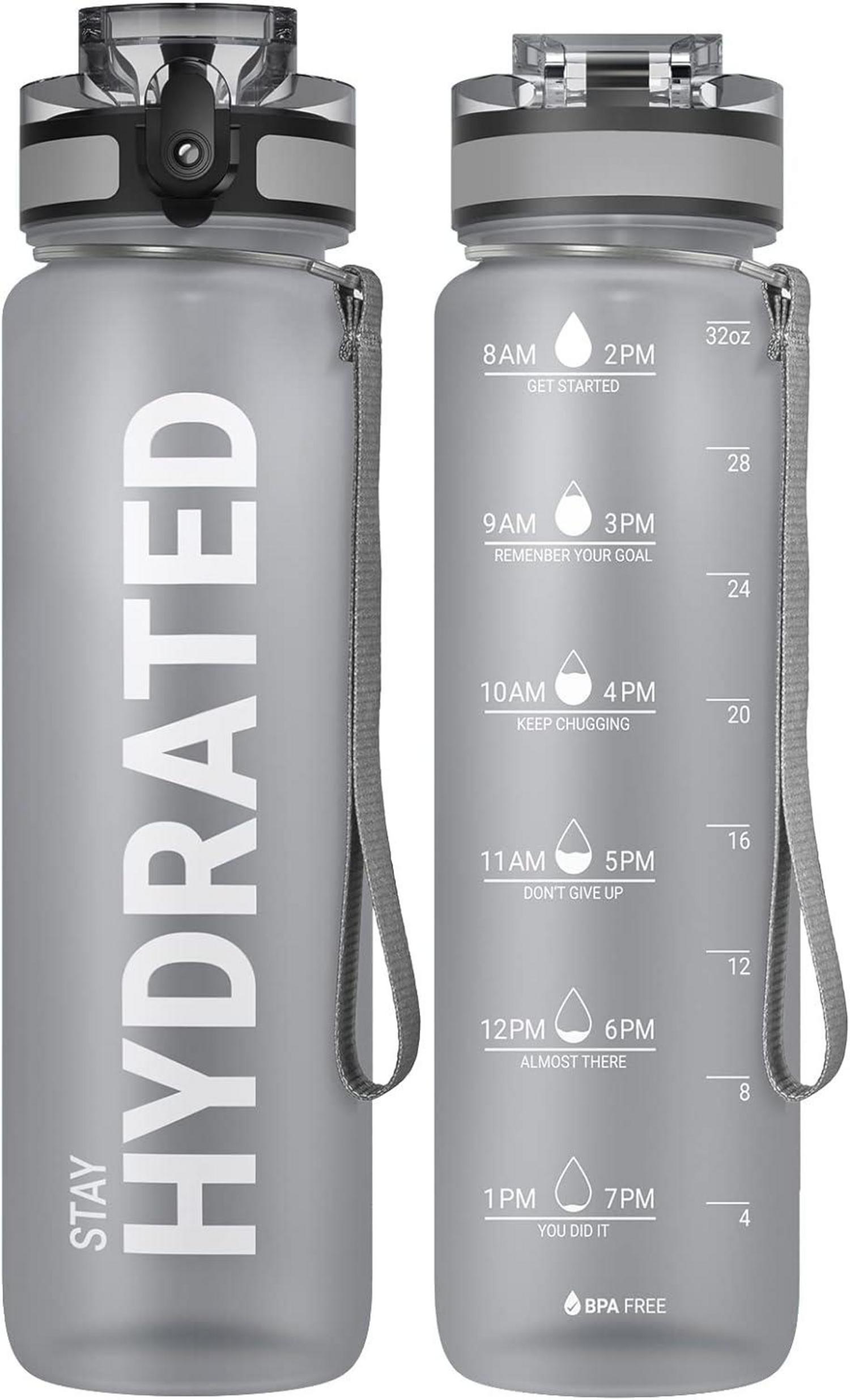 Sport Trinkflasche BPA-frei 1000ml Grau Gold