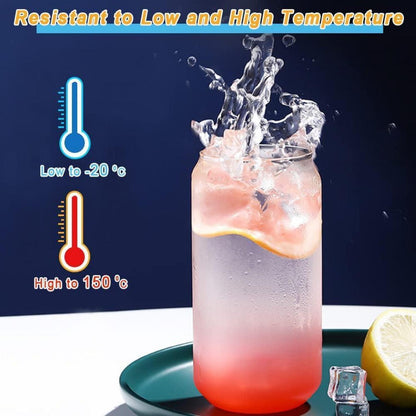 XL Cocktailgläser mit Deckel und Glasstrohalme 550ml 4x Set