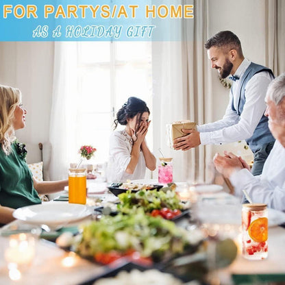 XL Cocktailgläser mit Deckel und Glasstrohalme 550ml 4x Set