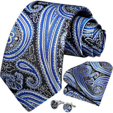 Herren Krawatte Set Paisley Blau Hochzeit Streifen Plaid