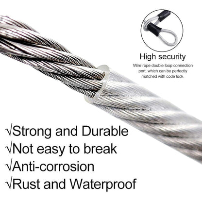 Sicherheitskabelschloss Stahlseil Ösen Diebstahlsicherung