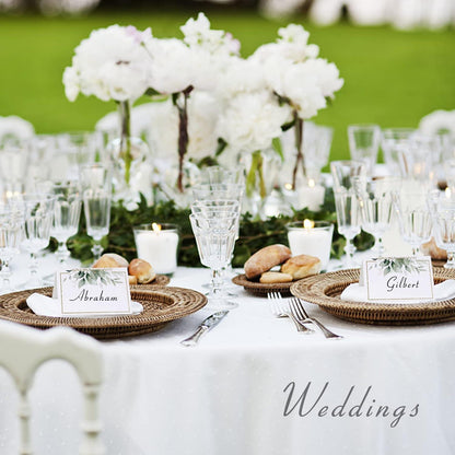 50er Pack Hochzeit Tischkarten Elegantes Design für Geburtstag Taufe Kommunion