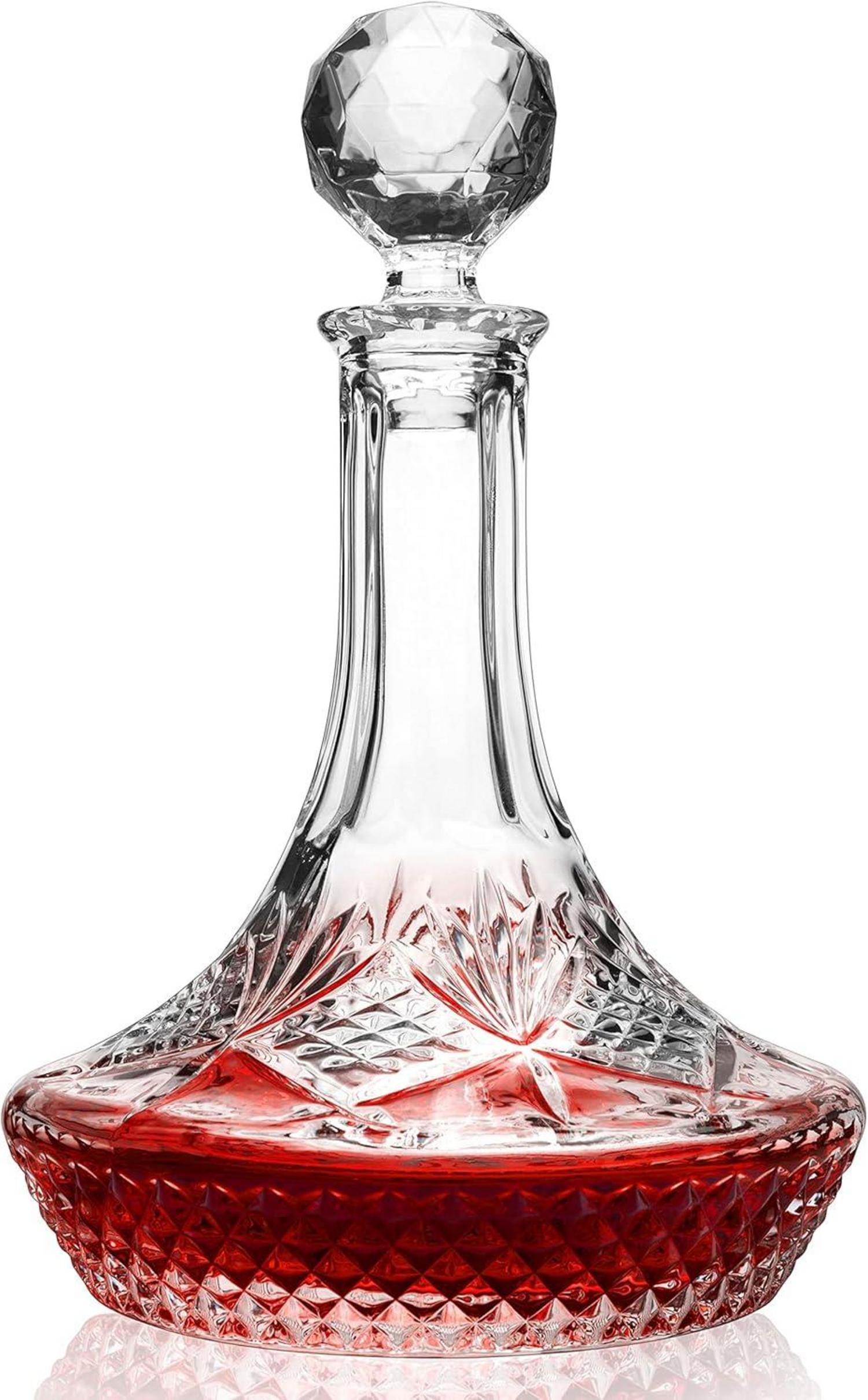 Kristall Wein Karaffe mit Stopfen für Whisky und Bourbon 1250ml