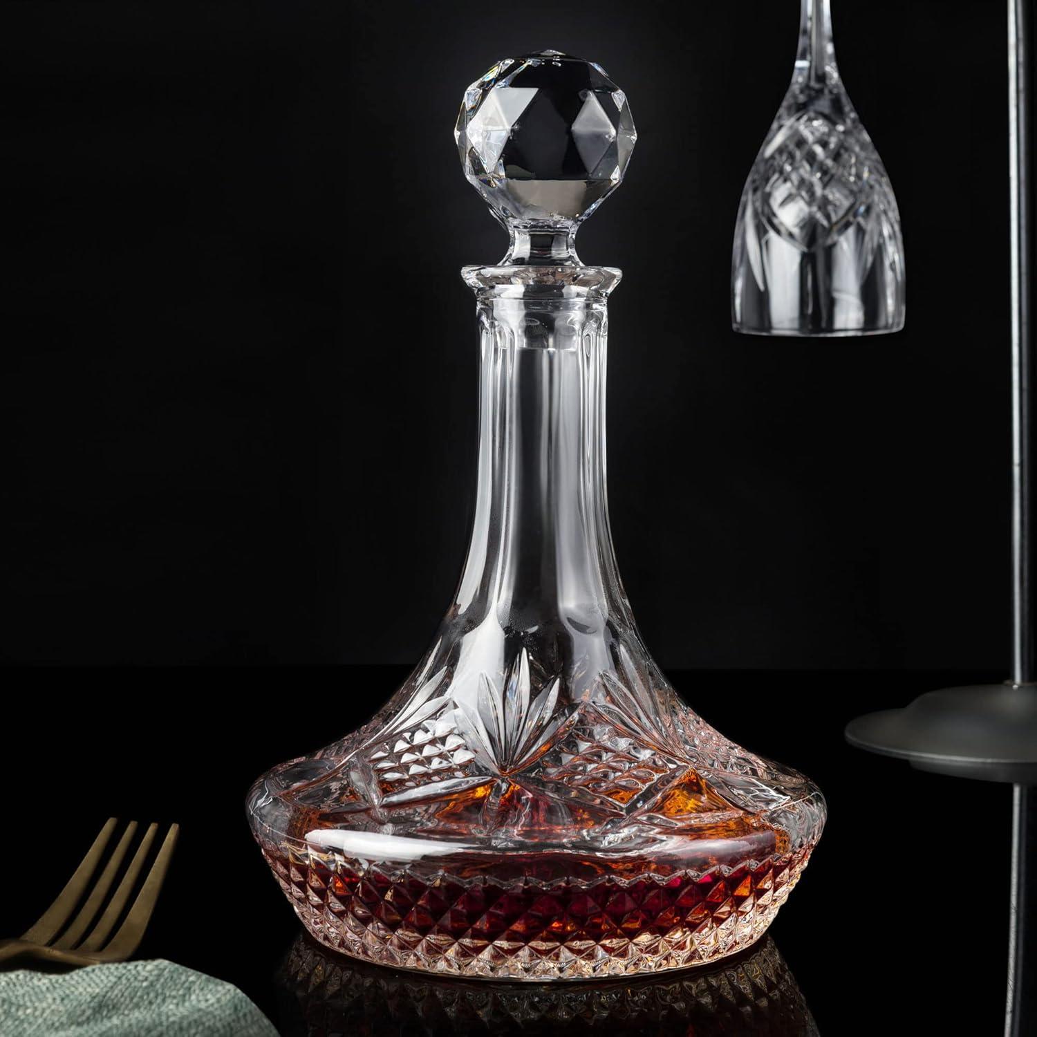 Kristall Wein Karaffe mit Stopfen für Whisky und Bourbon 1250ml