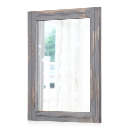 Rustikaler Wandspiegel Holzrahmen 65x45 cm – Rechteckig & Dekorativ