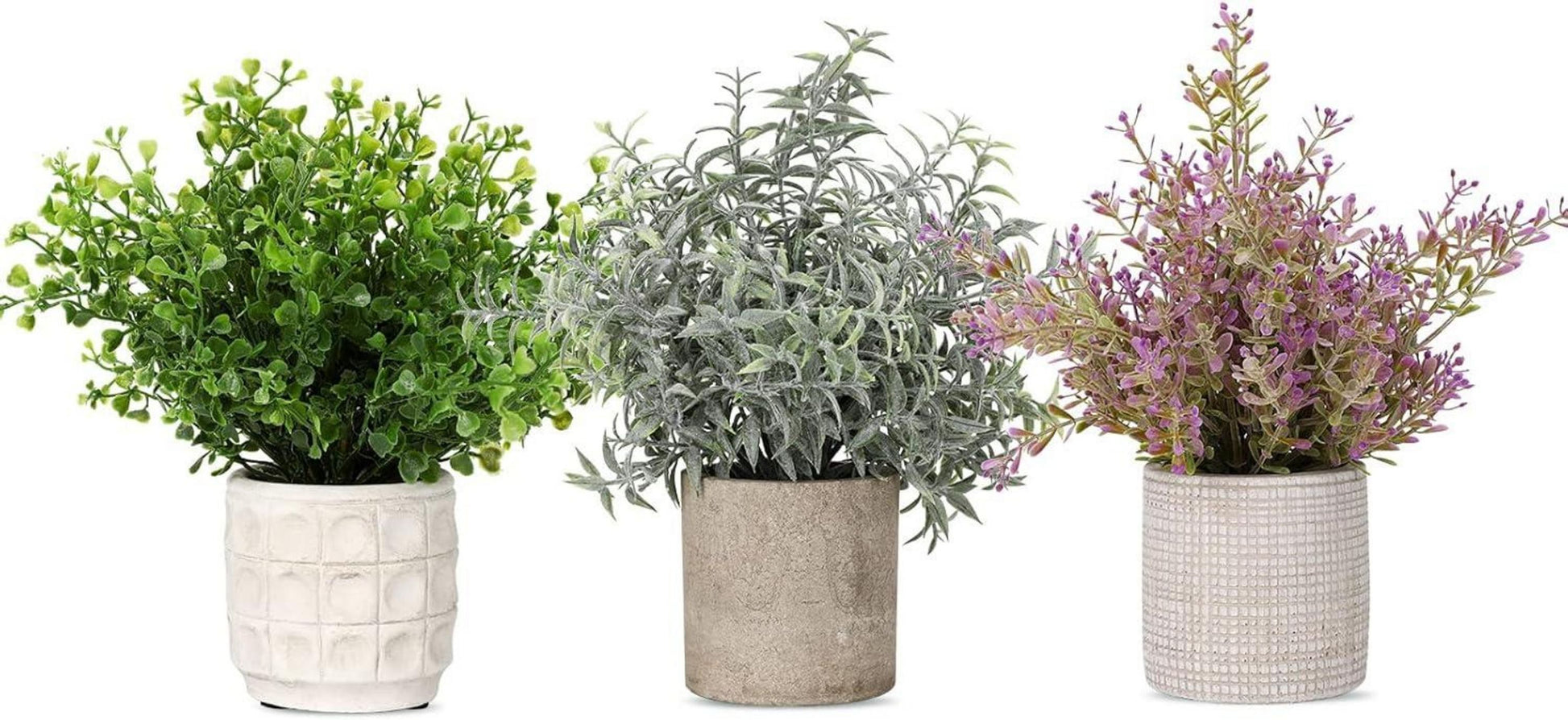 3er Set Künstliche Eukalyptus Kunstpflanzen Grün für Deko