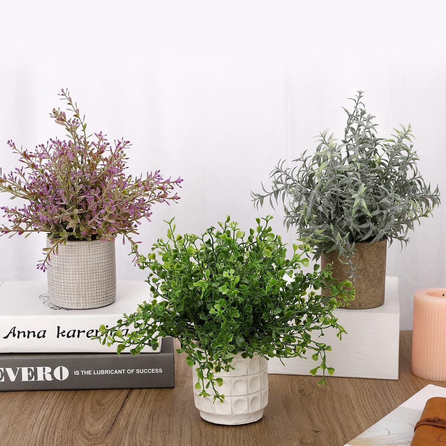 Künstliche Eukalyptus Pflanzen Set 3 Stück Deko Innen Schlafzimmer Küche