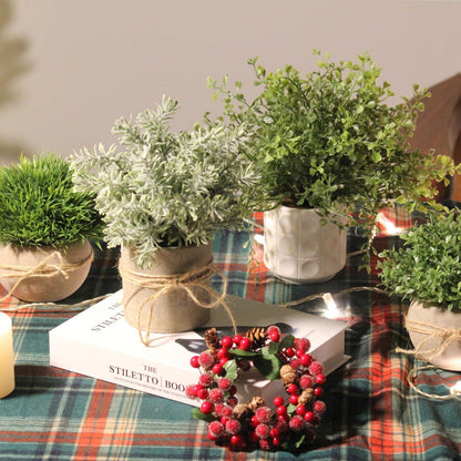 YVONNEYI 4 Stück Künstliche Pflanzen Plastik Schlafzimmer