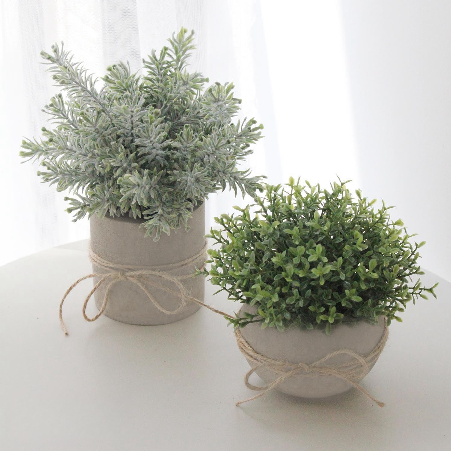 YVONNEYI Künstliche Pflanzen Mini Kunstpflanze Zimmer Deko Plastik 4 Stück