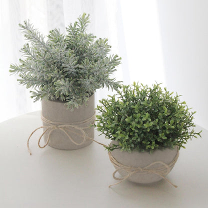 YVONNEYI Künstliche Pflanzen Mini Kunstpflanze Zimmer Deko Plastik 4 Stück