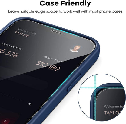 JETech Display Schutzfolie iPhone 12 Pro Max 6,7 Zoll Gehärtetes Glas HD Klar 3