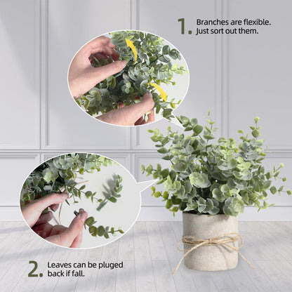 Künstliche Eukalyptus Pflanze Kunstpflanze Plastik Schlafzimmer Badezimmer Zen