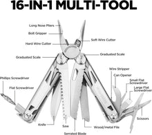 Multitool Zange 16-in-1 Edelstahl mit Schere Säge für