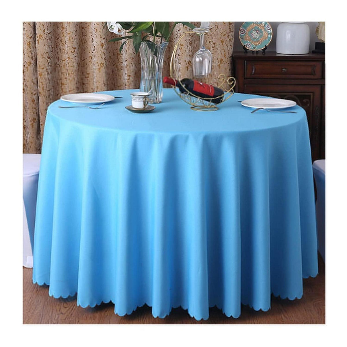 Runde Tischdecke Blau 360cm – Küchentisch, Couchtisch, Party