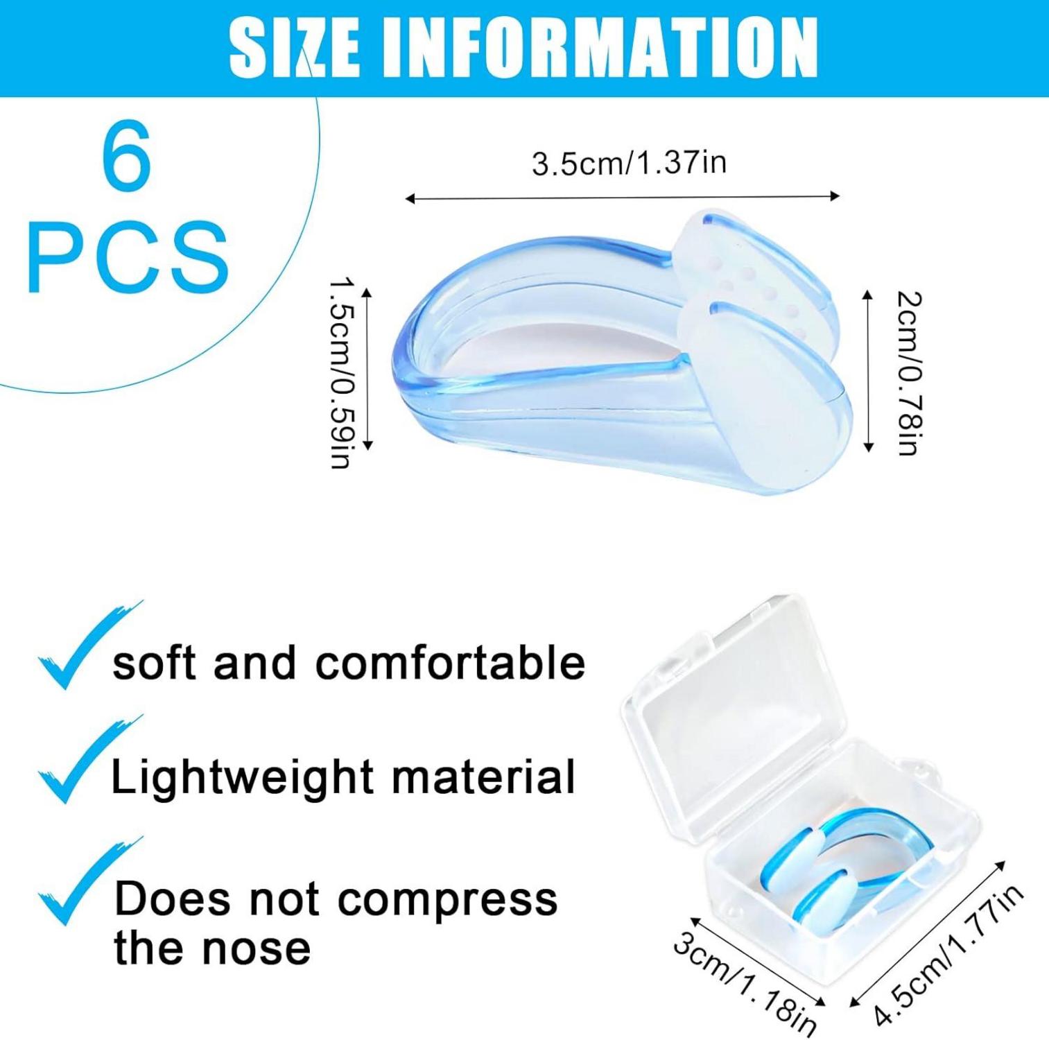 Silikon Nasenklammer Set 6er Pack mit Aufbewahrungsbox Schwimmen