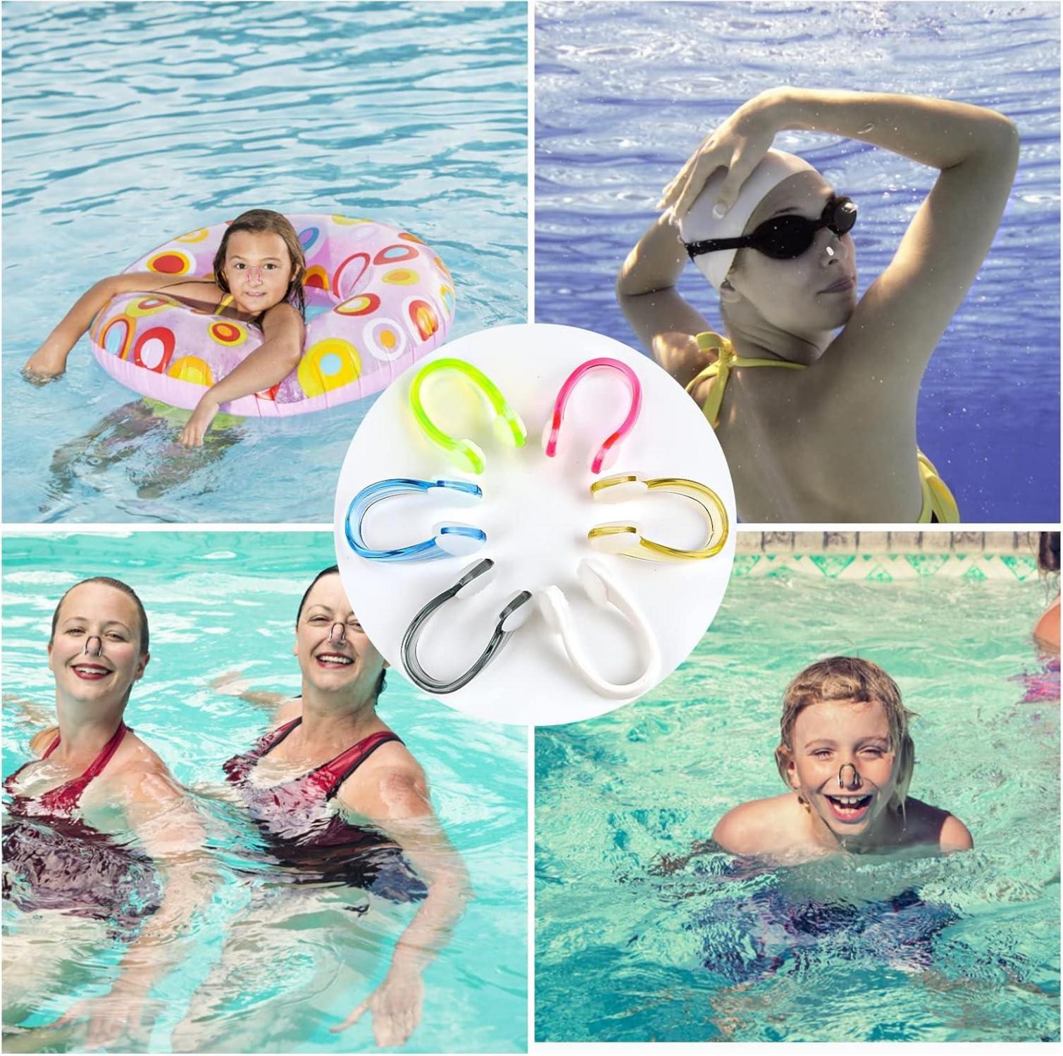 Nasenklammer Schwimmen 6 Stück Anti-Rutsch Nasenclip Aufbewahrungsbox