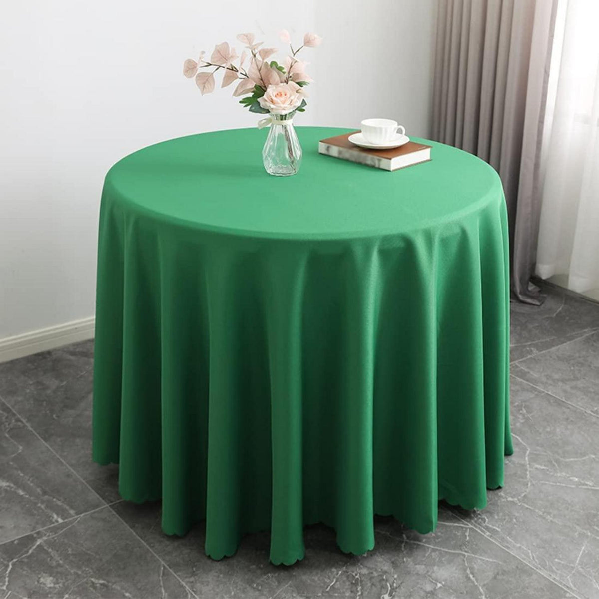 Runde Tischdecke Grasgrün 360cm – Hochwertige Tischwäsche