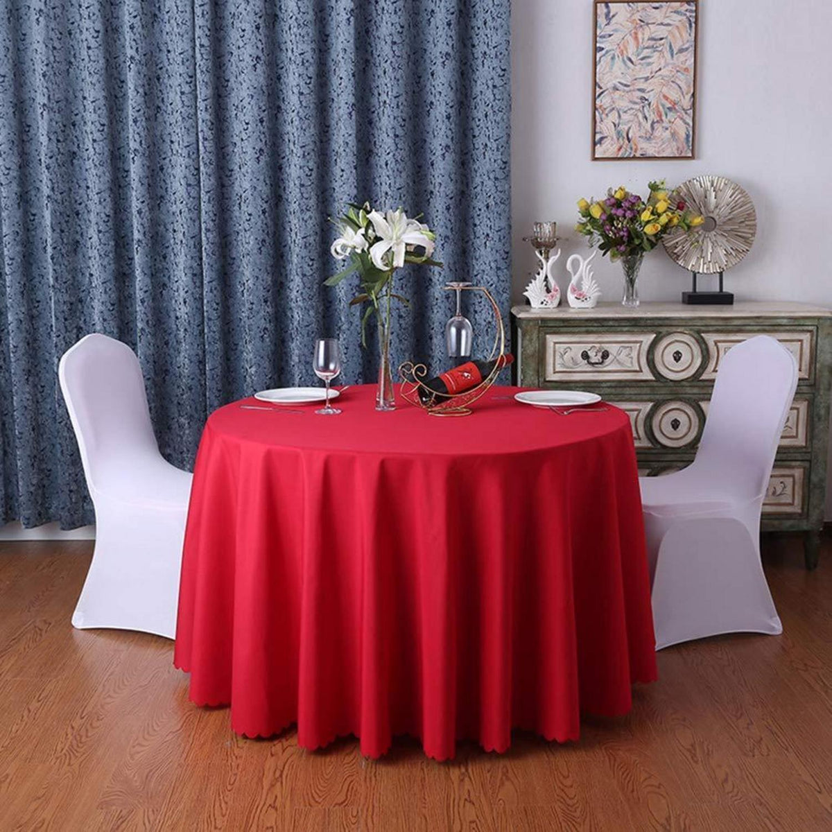 Runde Tischdecke Rot 360cm – Tischwäsche für Party & Hochzeit