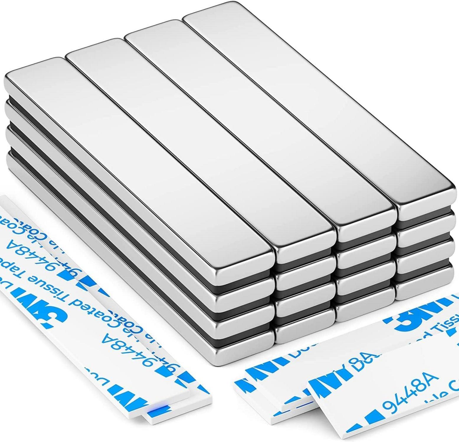 Neodym Magnete Extra Stark 16 Stk. 60x10x3mm Magnetstreifen mit