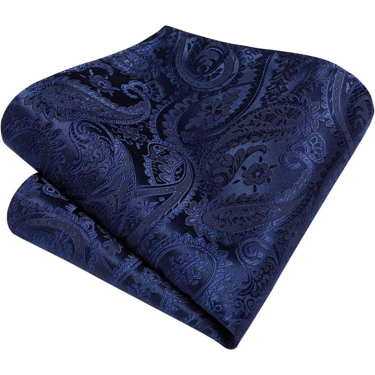 Herren Krawatten-Set mit Einstecktuch und Krawattennadel – Marine Paisley